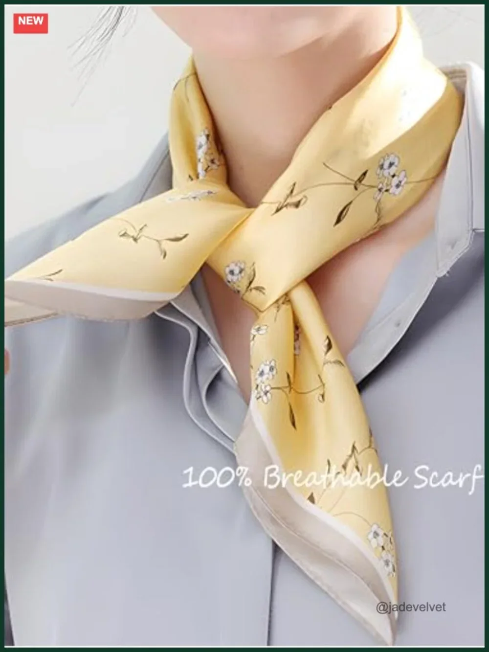 100% Mulberry Silk Square Scarf Women Lightweight Neckerchief Head Wrap 21